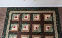 Brown & Green Log Cabin Throw